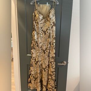 Gold and Black Prom Dress